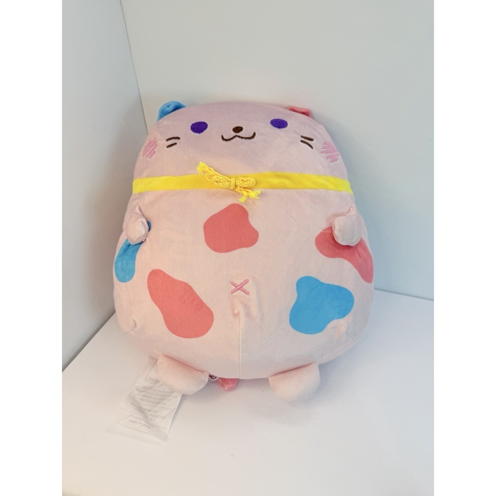 Japan Toraya Picnyan Yumekawa Plush 12" Pink Cat  Pillow Stuffed Animal